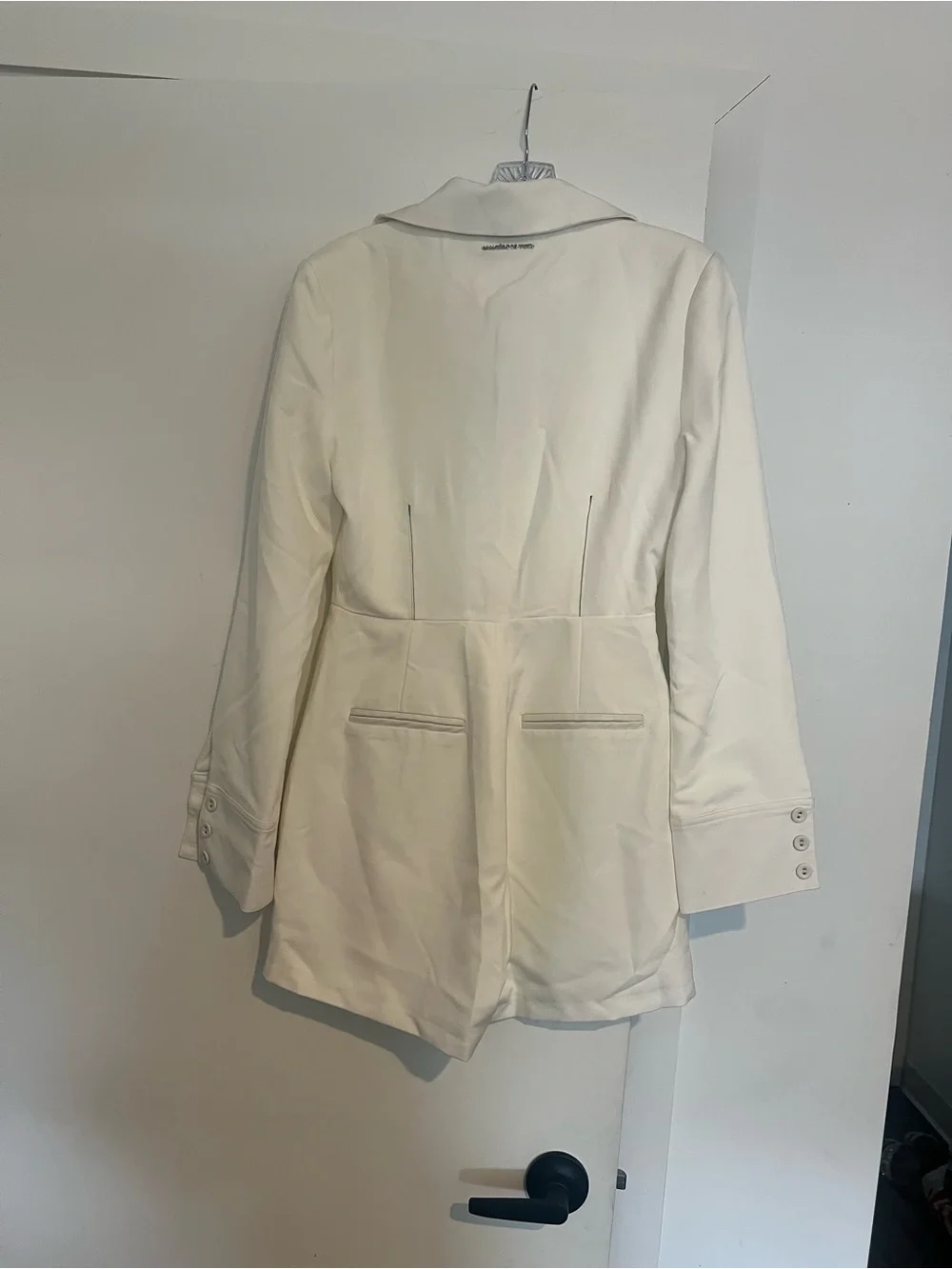 Maniere De Voir Off-White Tailored Blazer Romper